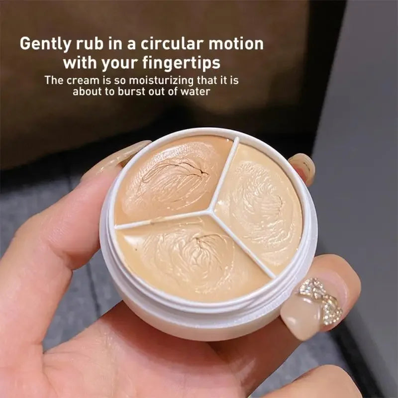 3-Color Concealer Palette for Face and Eye Dark Circles Blemishes Makeup
