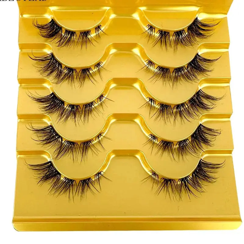 5 Pairs Mink Eyelashes False Lashes Natural Cross Cluster 3D Long Eye Makeup