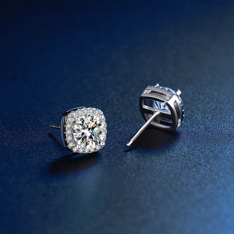 Sterling Silver Zircon Earrings for Women Wedding Engagement Jewelry Studs