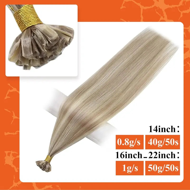 Full Shine U Tip Hair Extensions Balayage Color Human Hair Fusion Beads - 50g