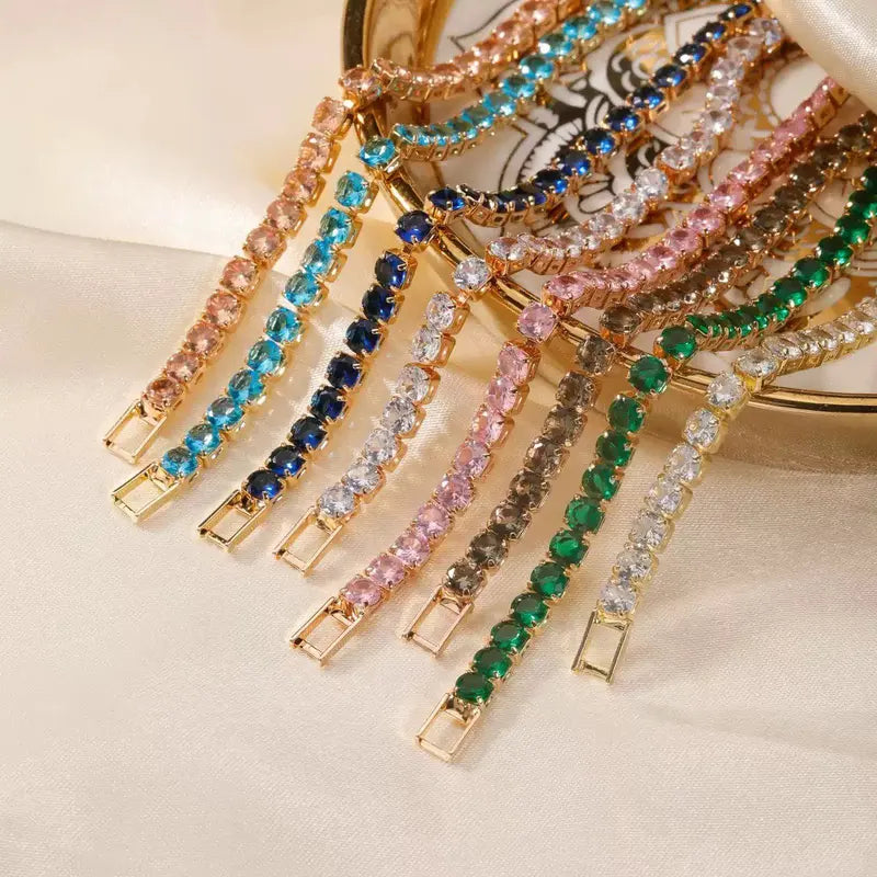 Elegant Zirconia Bracelet for Women - Multiple Colors & Lengths