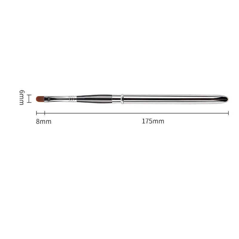 Portable Lip Gloss Brush Pen with Metal Handle and Protective Cap - Makeup Tool