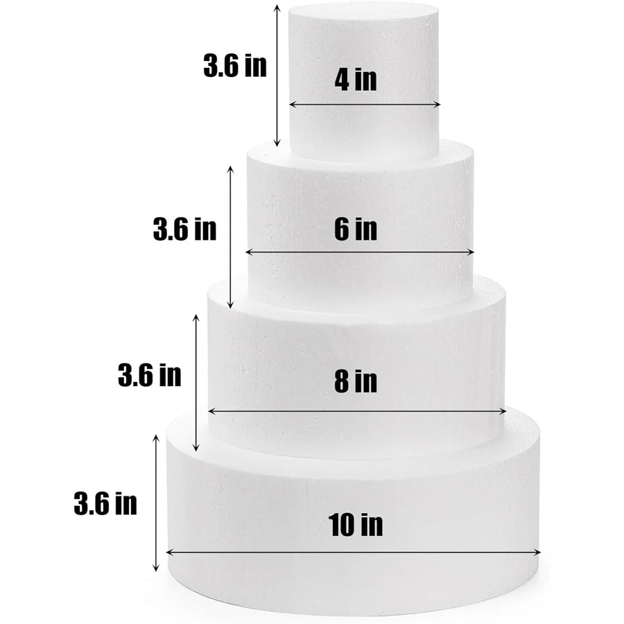 Round Foam Cake Mold - Practice Baking Pan for 4, 6, 8, 10 Inch Cakes