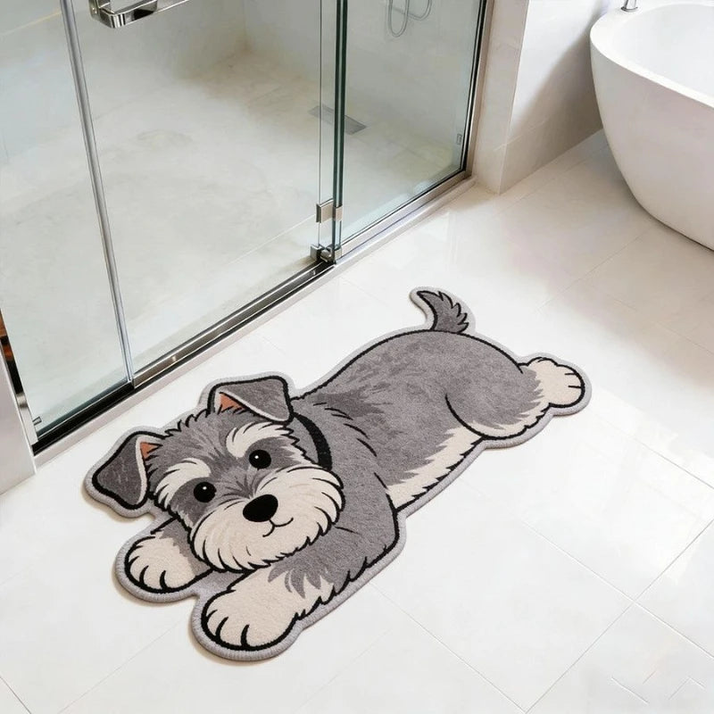 Dog Pattern Plush Rug for Living Room and Bedroom - Soft, Washable Animal-Shaped Carpet