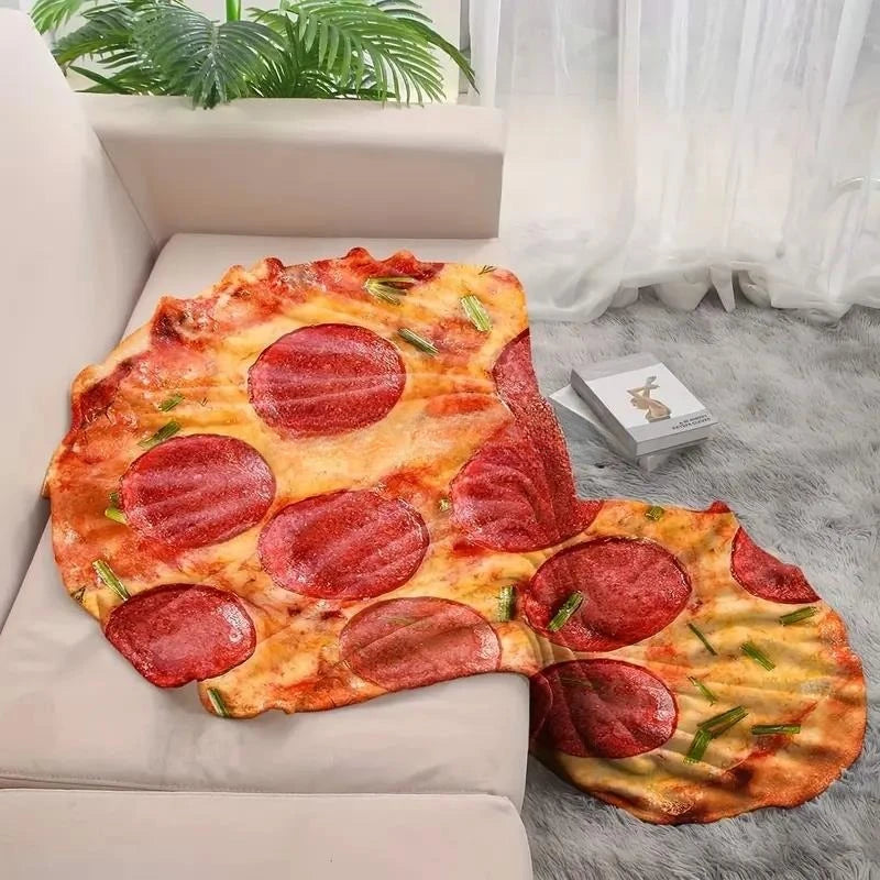 Indian Flying Pancake Blanket - Watermelon & Cabbage Print Flannel Throw for Air-Conditioned Rooms