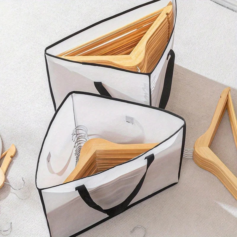 Clothes Hanger Storage Bag Organizer Space Saver with Handles - Triangle & Square Varieties