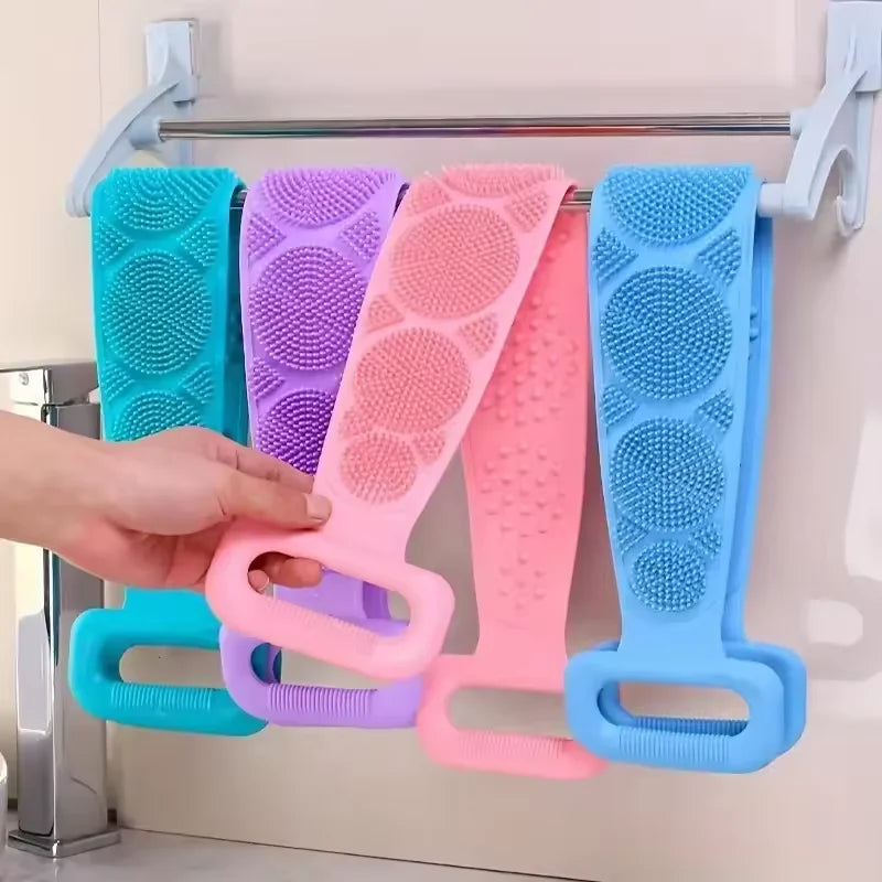 Silicone Body Scrub Brush Exfoliating Bath Sponge Back Brush Shower Cleansing Tool