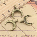 20pcs Moon Charms 21x17mm Tibetan Bronze Silver Pendants for Jewelry Making