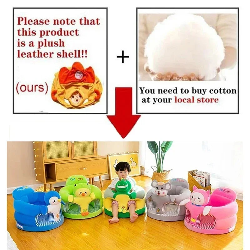 Baby Sofa Cover Plush Child's Feeding Chair Cushion with Back Support