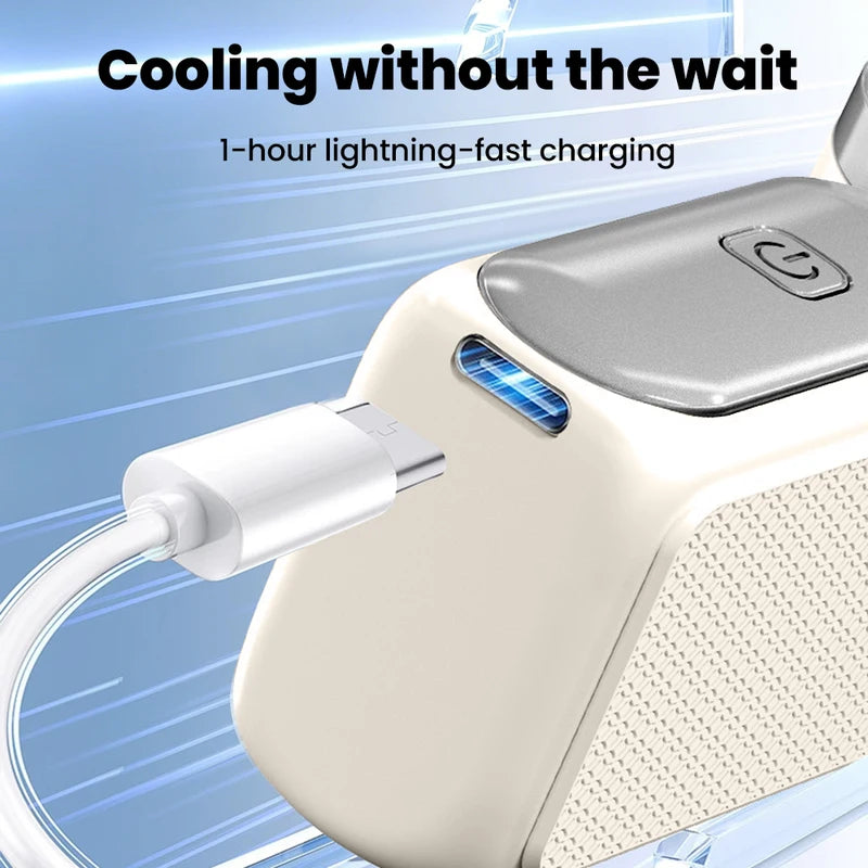Mini Handheld Portable Fan 5-Speed Rechargeable Pocket Fan for Outdoor Use