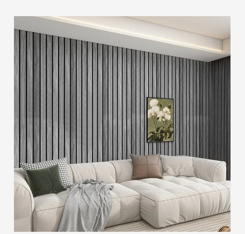 Self-Adhesive Wood Grain Wall Panels - Waterproof 3D Grille Stickers for Home Decor