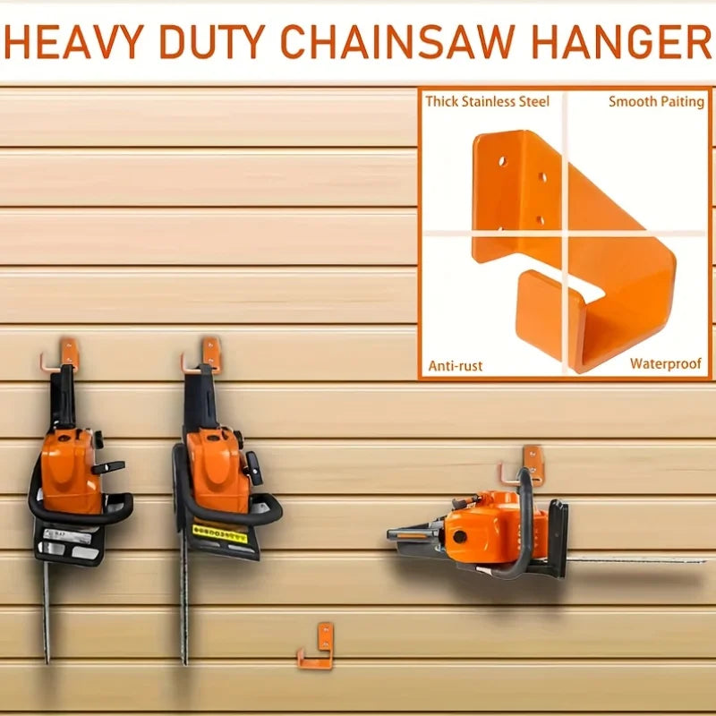 Garage Chainsaw Wall Mount Holder with Anchor & Screw Kit - Space-Saving Storage