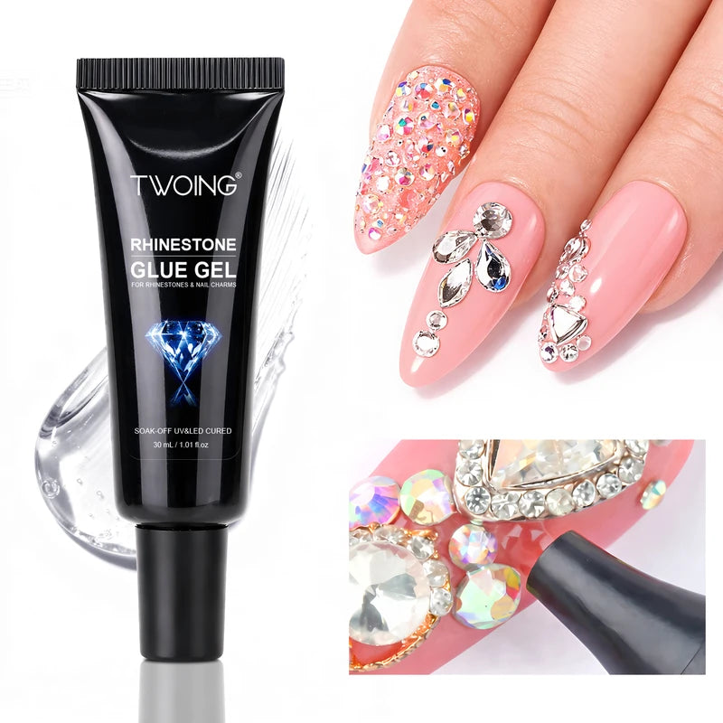 30ml Rhinestone Nail Glue Gel for Gems Crystals & 3D Nail Art - Strong UV LED Adhesive