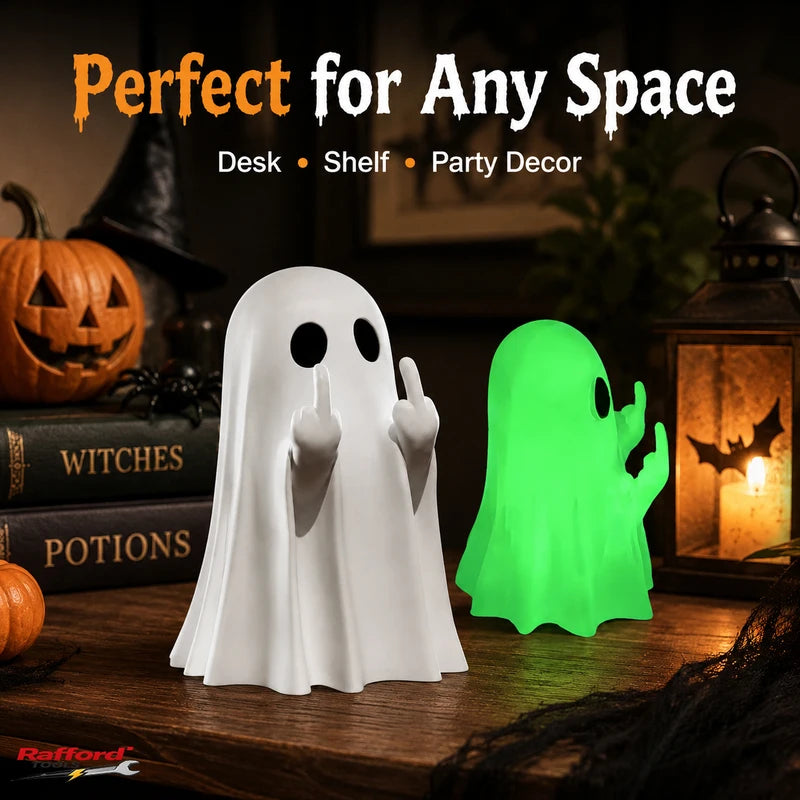 Cute Ghost Halloween Decor Statue - Small Spooky Centerpiece for Home & Party