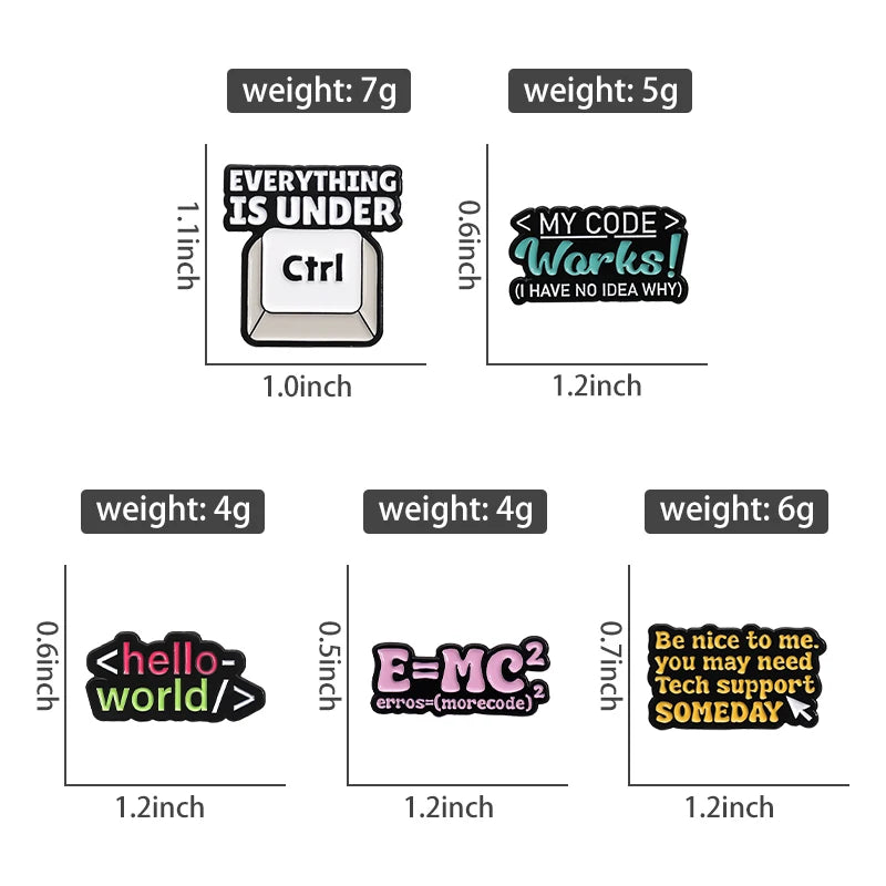 Scientific Program Code Collection Brooch Enamel Pins - Creative Chemical Element Symbols
