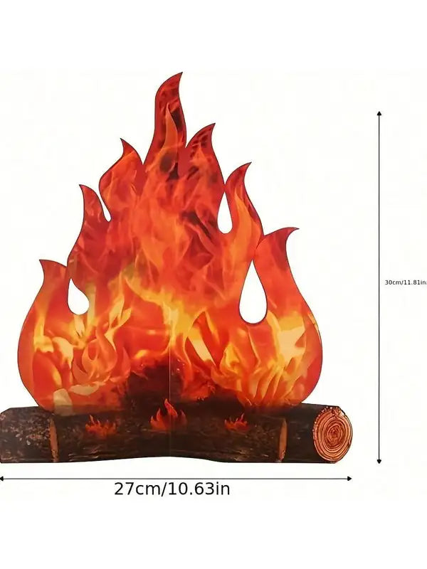 Halloween Fire Cardboard Bonfire Centerpiece - Reusable 12x11 Inch Decor
