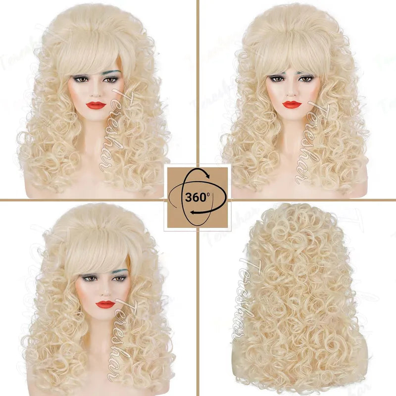 Vintage Disco Beehive Wig for 60s-80s Costume & Party