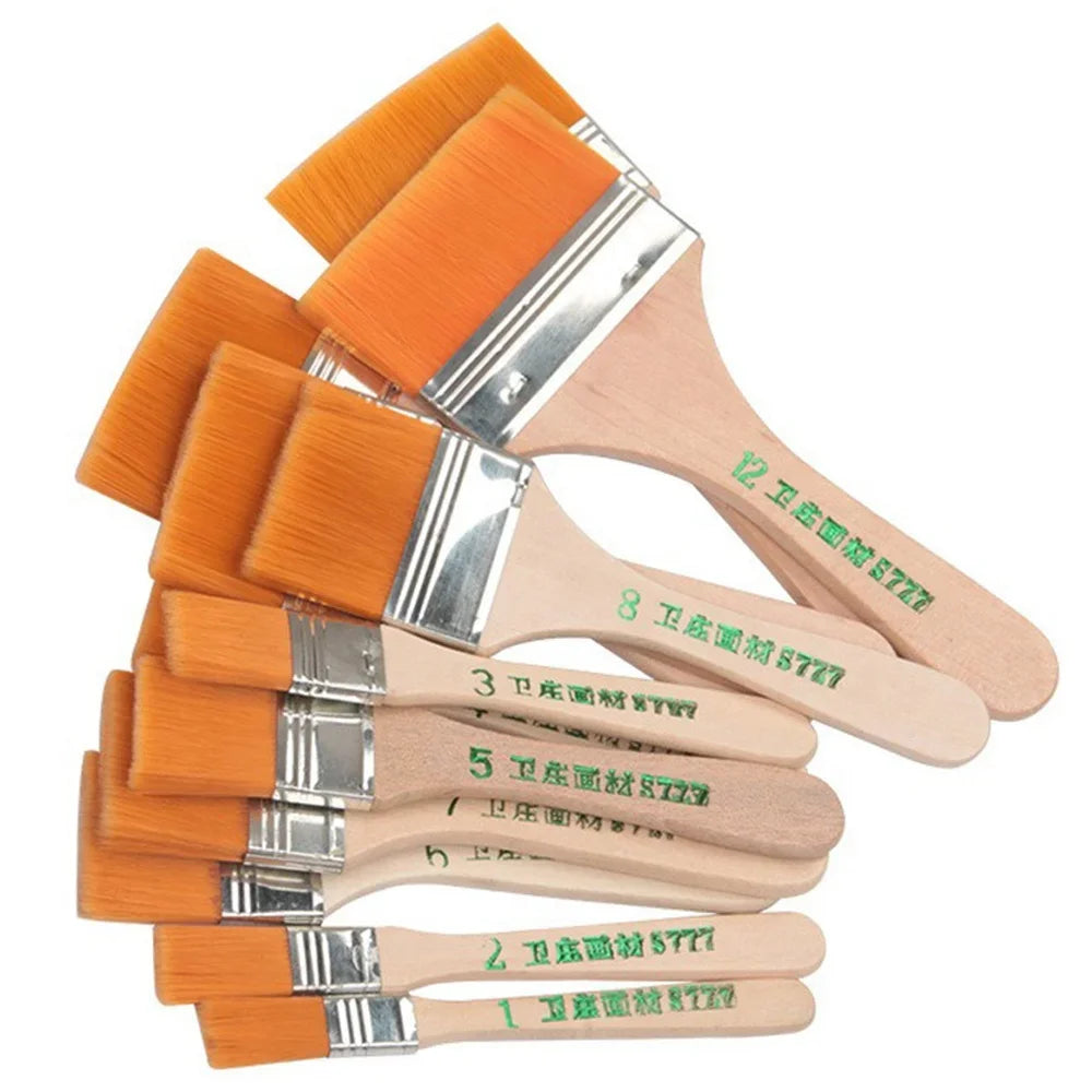 12pcs Nylon Paint Brush Set for Acrylic Oil Watercolor Art Supplies