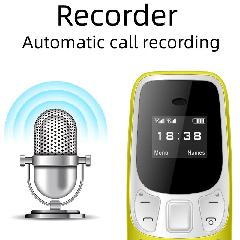 Mini Bluetooth Phone with Dual SIM Card Slot Voice Changer Small Cellphone