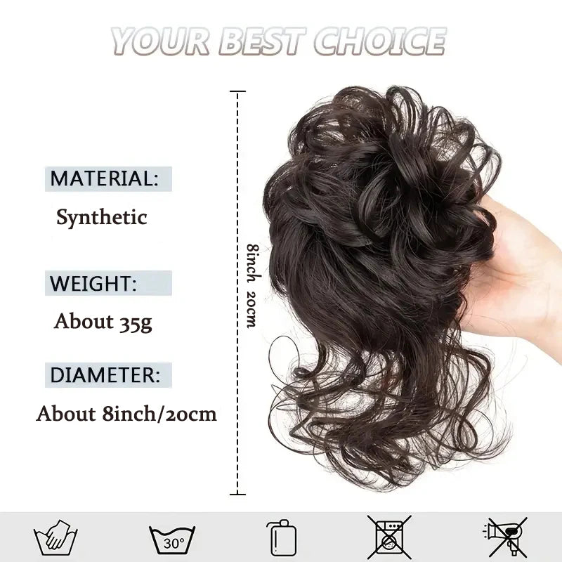 Elastic Rubber Hair Bun Band for Messy Curly Styles - Daily Use