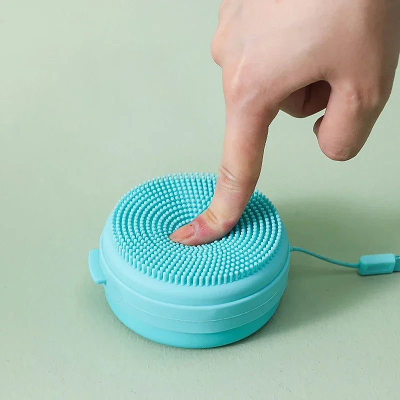 Silicone Body Scrubber Back Massage Brush with Hanging Rope - Spa & Shower Exfoliator