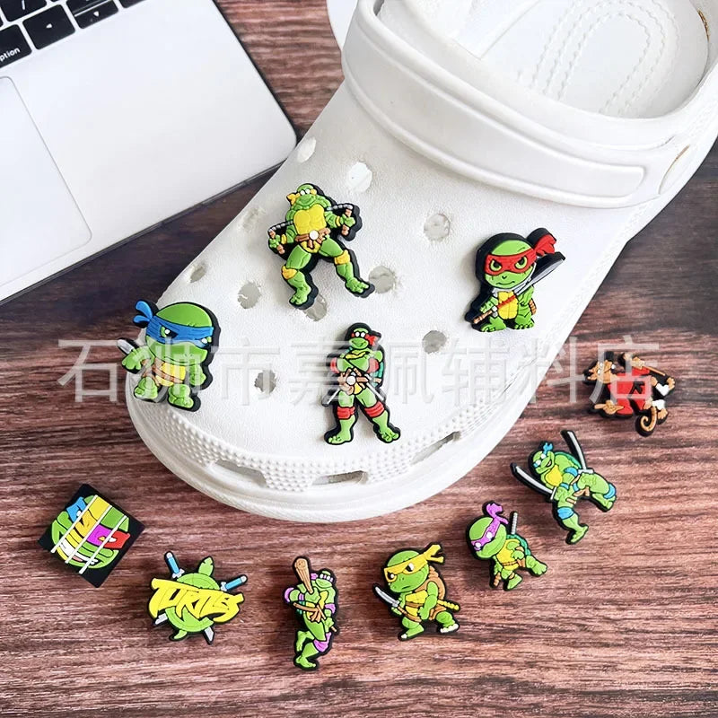 16 Pcs Ninja Turtle Shoe Charms Shoe Buckle Decorations Kids Sandals Accessories
