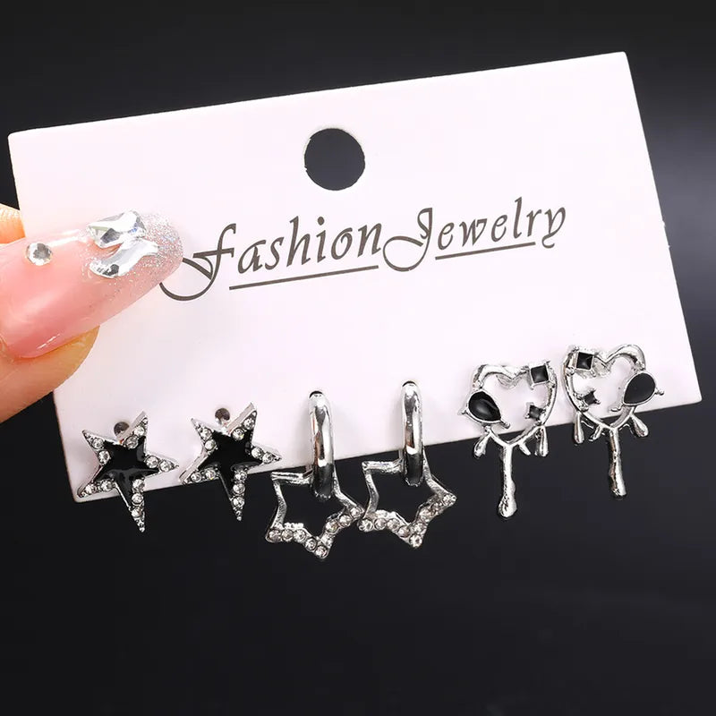 Goth Butterfly Star Earring Set for Women and Girls – Trendy Vintage Jewelry