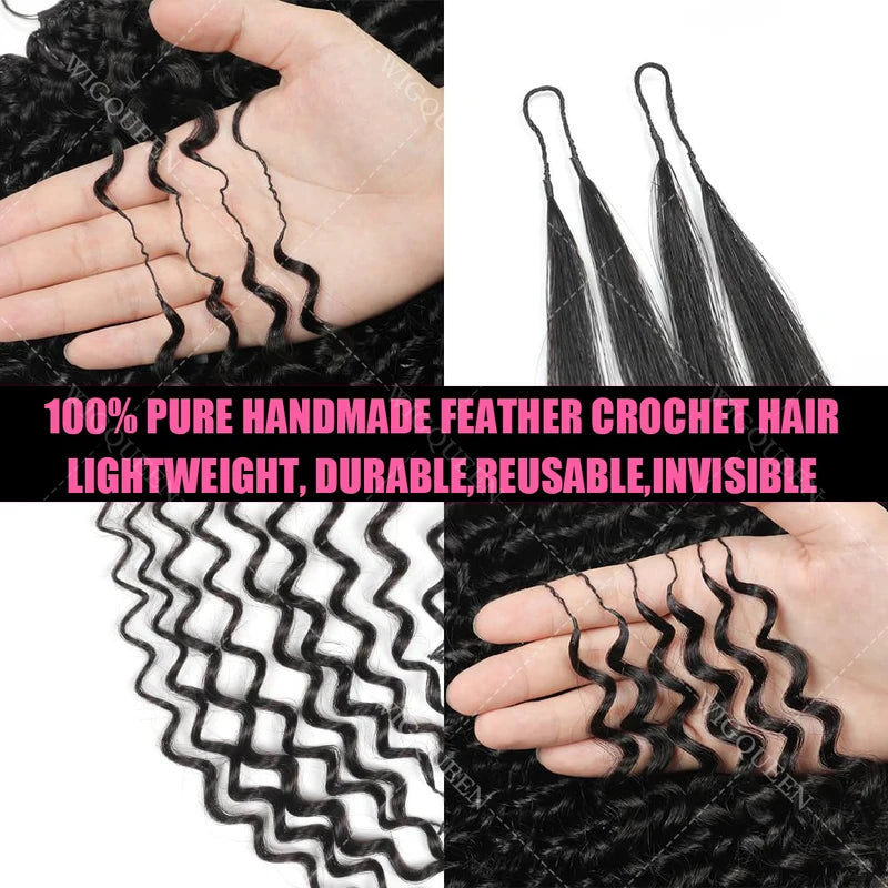 Reusable Curly Crochet Hair Extensions - Small Spiral Kinky Afro Textures