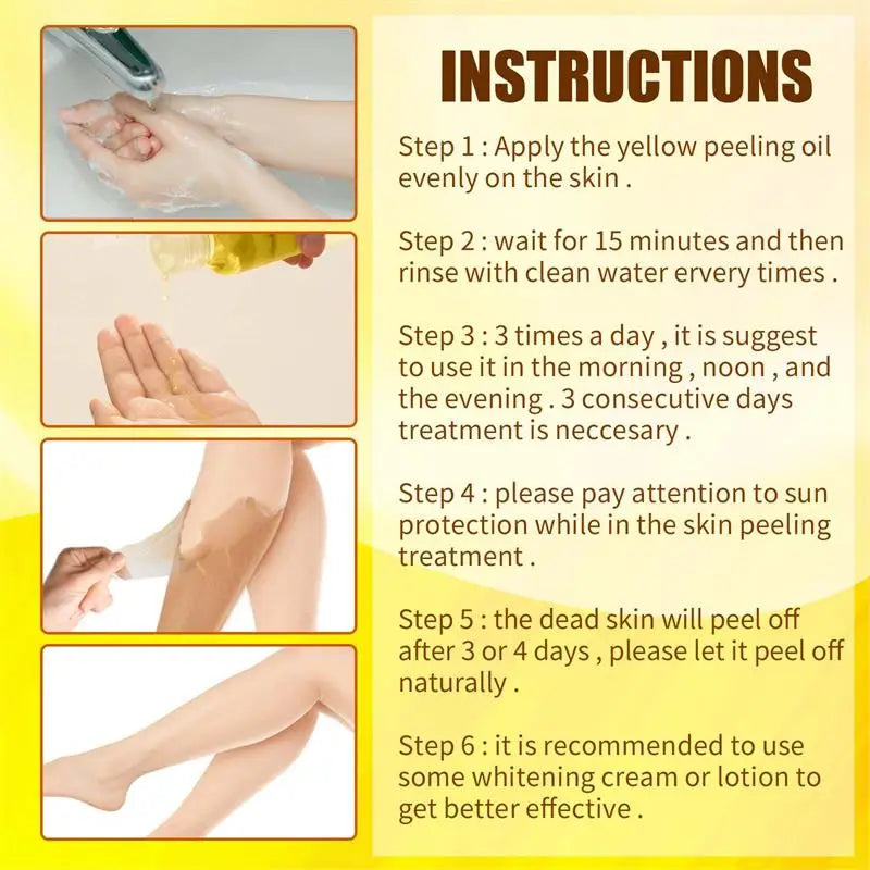 Strong Yellow Peeling Oil for Dark Skin Brightening & Exfoliation - Body & Hands