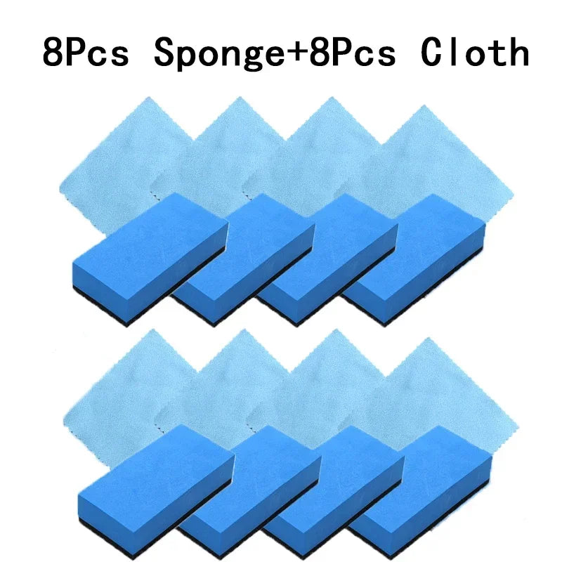 Car Ceramic Coating Sponge Applicator Kit for Wax and Glass Nano Coats - Blue & Gray Options
