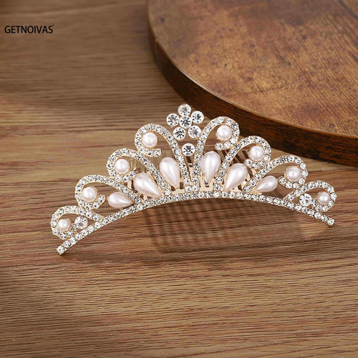 Children's Mini Crystal Crown Hair Comb - Elegant Princess Bridal Tiara for Girls & Women