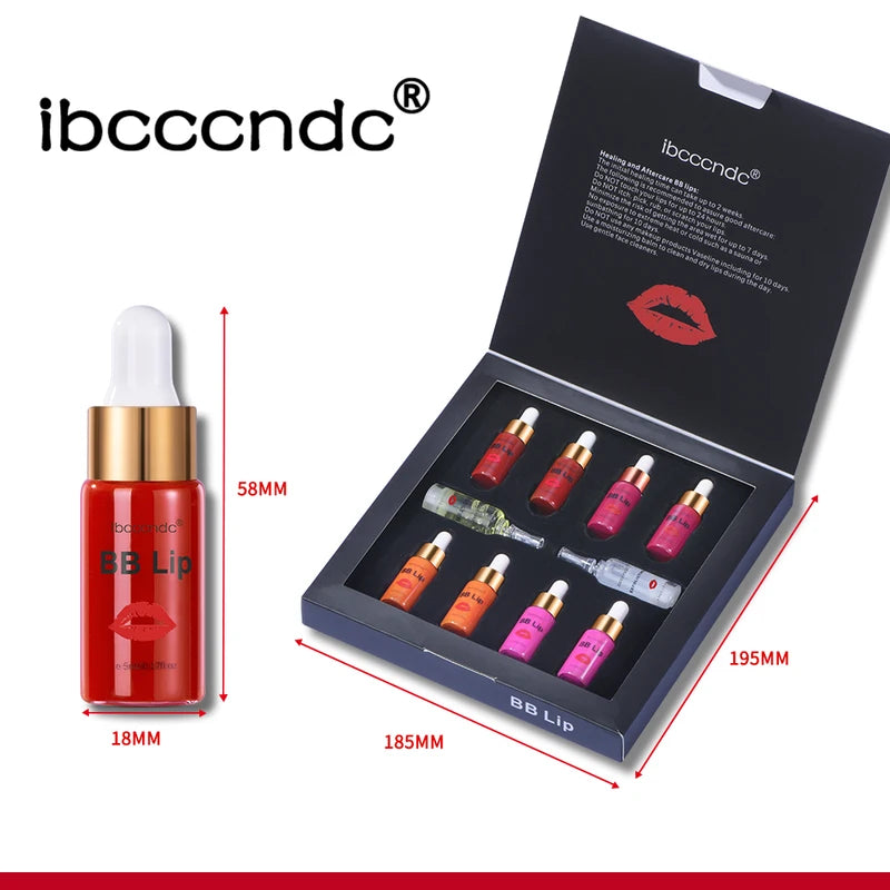 Lip Gloss Set with Tinted Pigments - Semi-Permanent Moisturizing Lip Care Kit