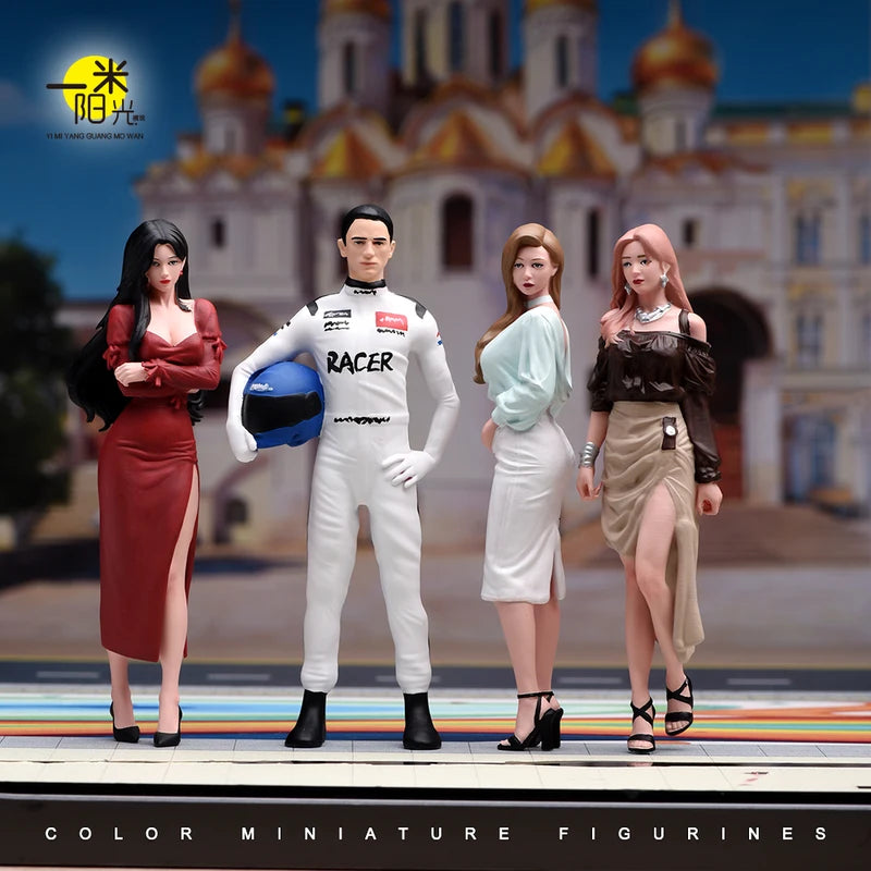 Miniature Doll Figures for Car Models - Collection of Female and Male Characters