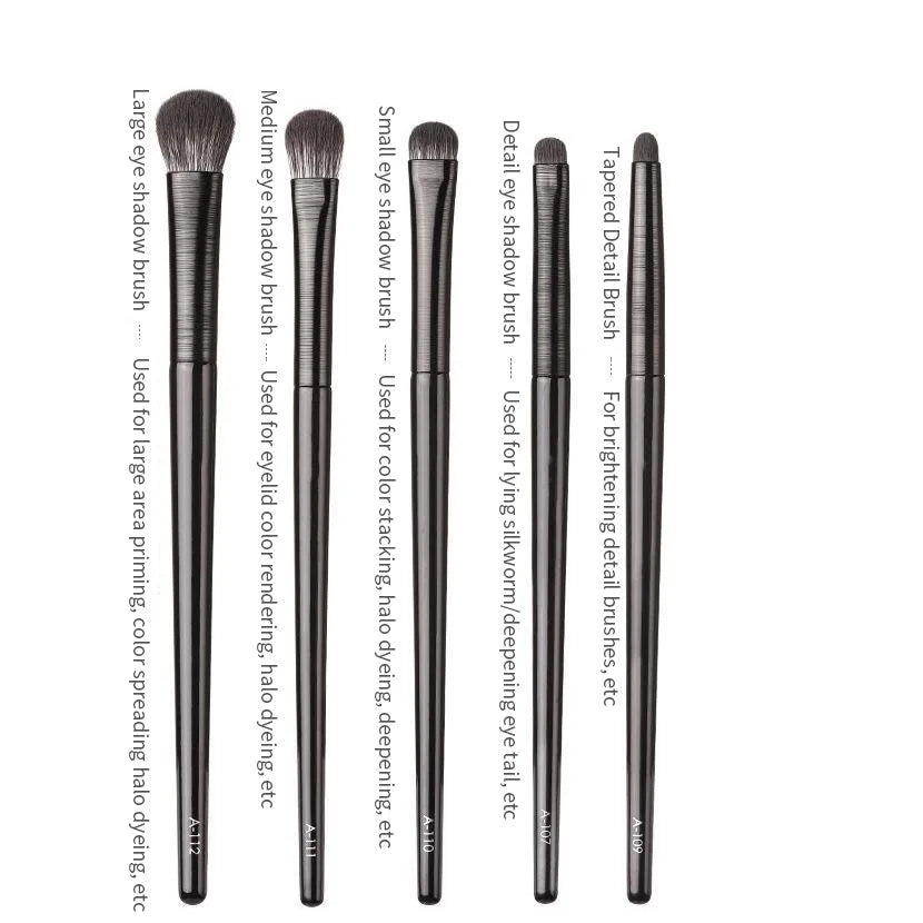 6-Piece Eye Makeup Brush Set with Synthetic Hair & Wooden Handles - Professional Cosmetic Tools
