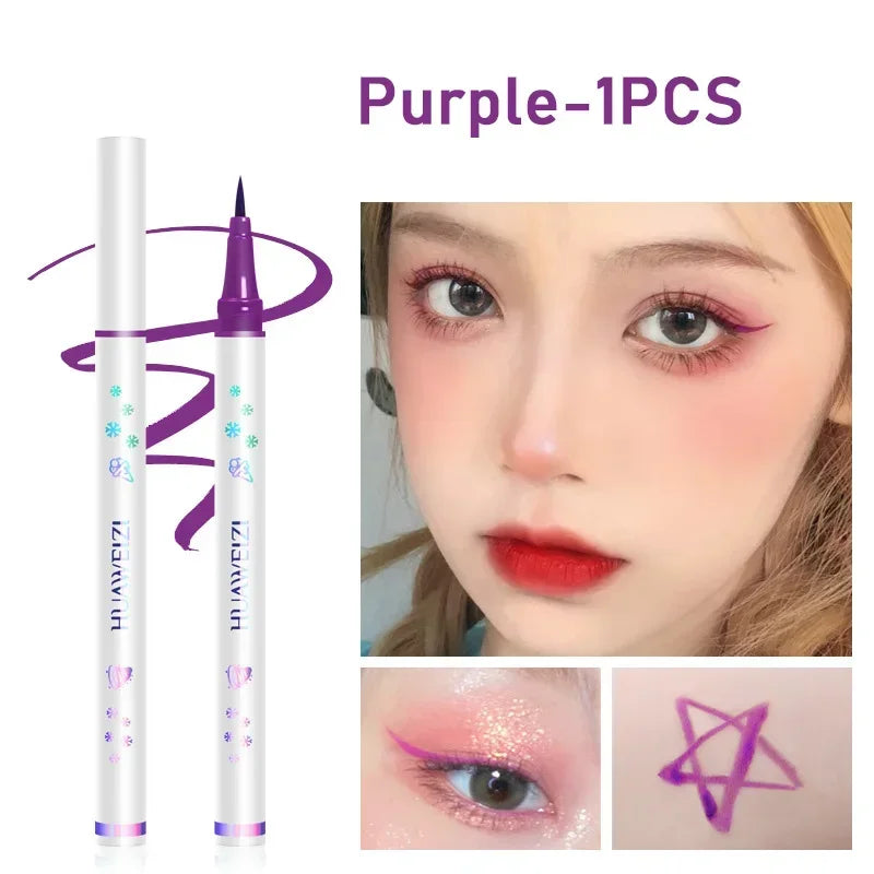 Waterproof Liquid Eyeliner Pen - Fine Tip, Long-Lasting, 6 Colors