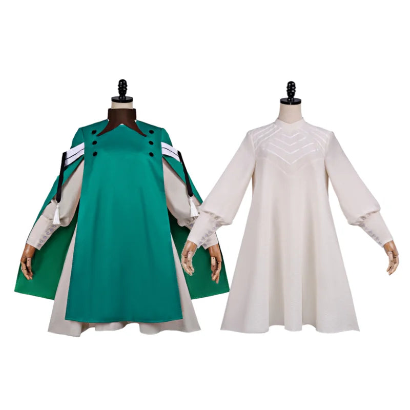 Medieval Witch Cosplay Costume Set with Hat for Anime and Halloween