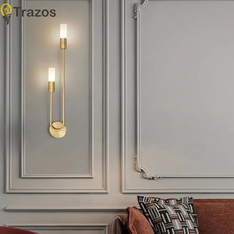 Modern Minimalist LED Wall Lamp for Living Room Bedroom Corridor Black Gold
