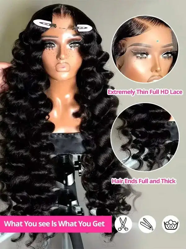 Deep Wave Human Hair Wigs 13x4 13x6 HD Lace Frontal & Full Density Options