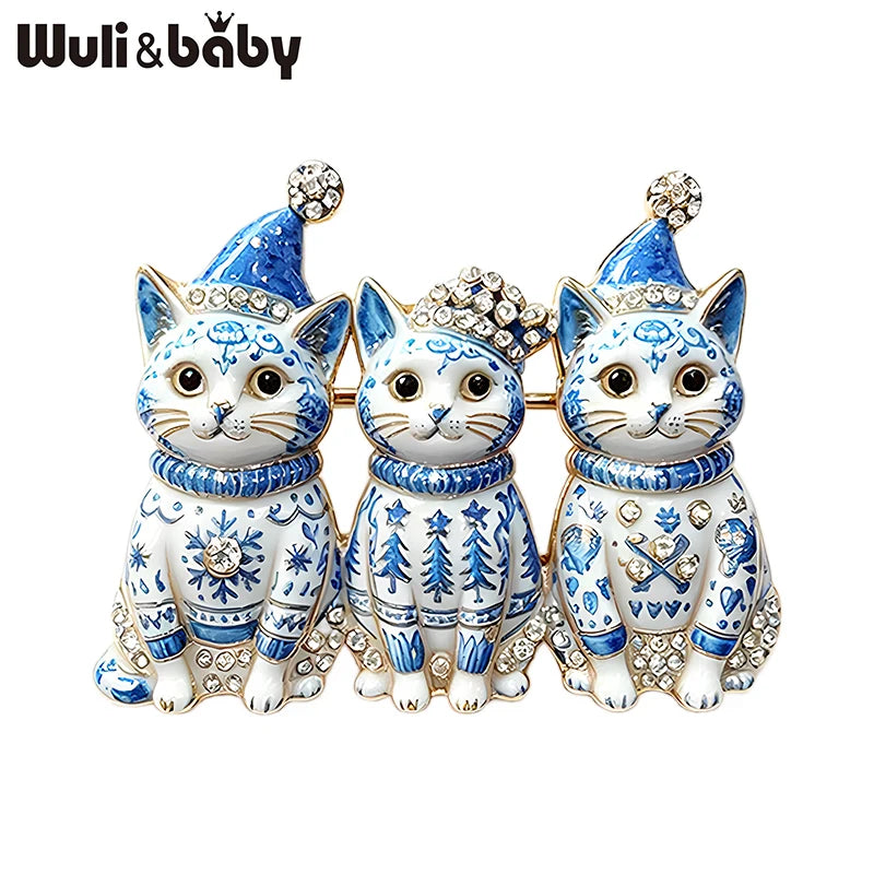 Christmas Brooch Pins for Women Tree Cat Santa Nutcracker Holiday Jewelry