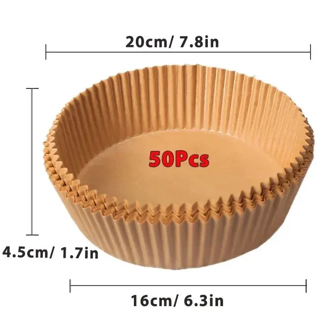 Disposable Non-Stick Air Fryer Baking Liners - Bulk Pack of 50 or 100