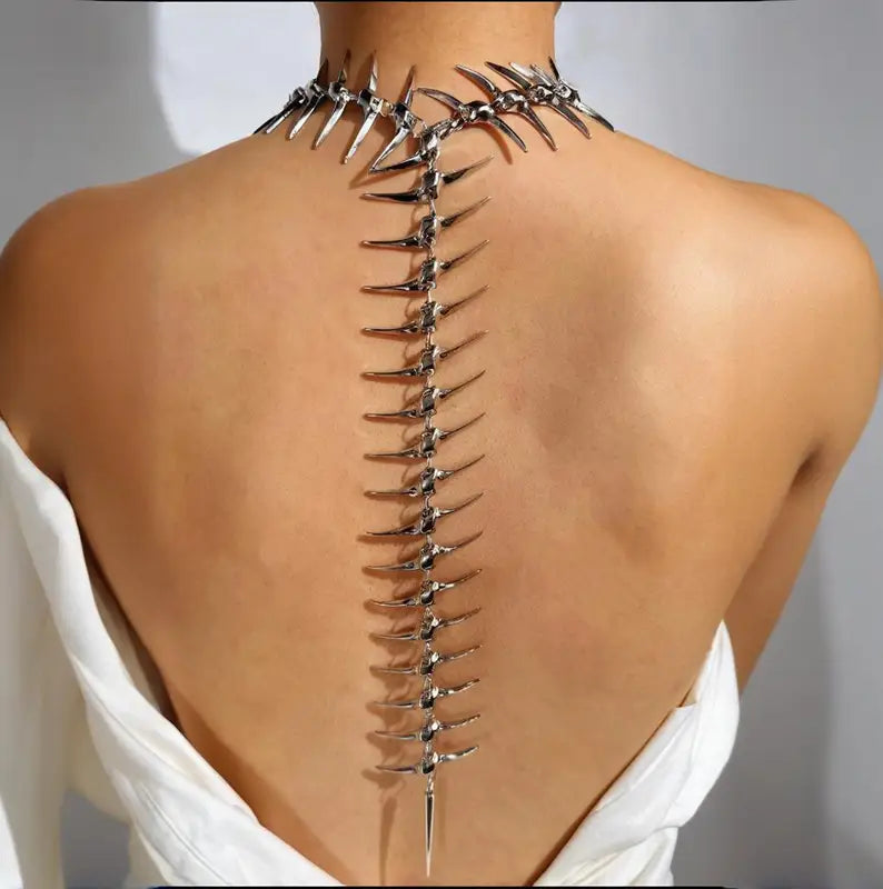 Edgy Skeleton Necklace for Women - Hip-Hop Style Alloy Jewelry for Parties & Daily Wear