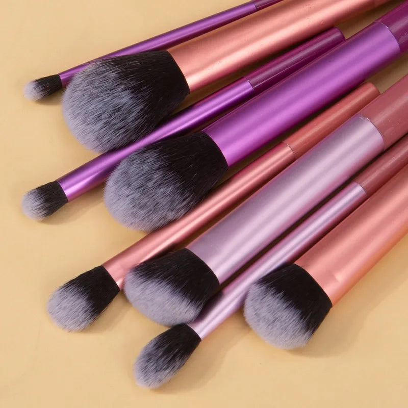 8-Piece Makeup Brush Set - Synthetic Hair Foundation Blush Eye Brushes