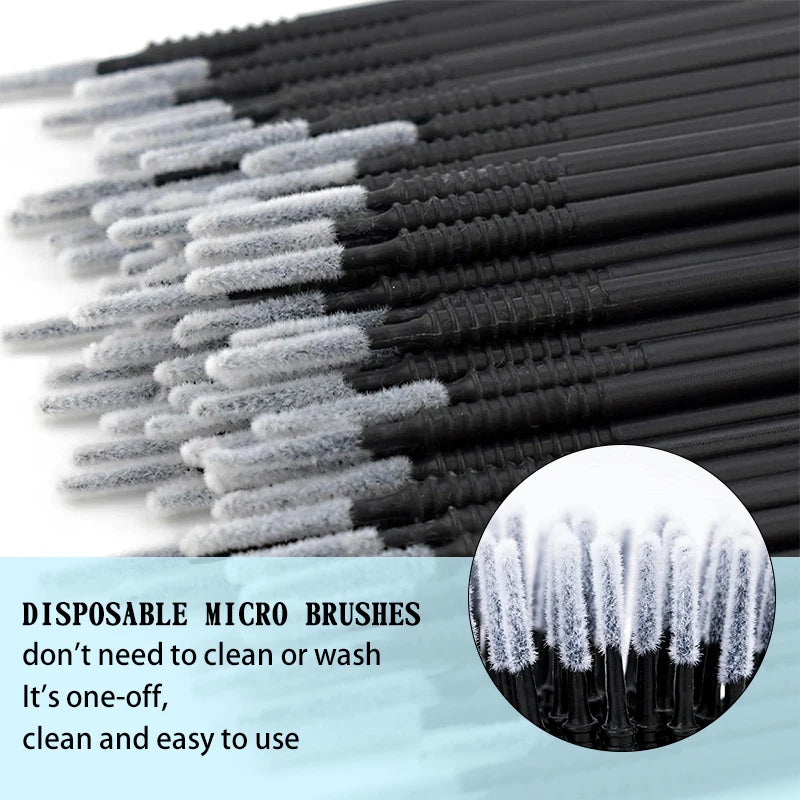 100pcs Micro Makeup Brush Set for Lash Extensions and Precision Application