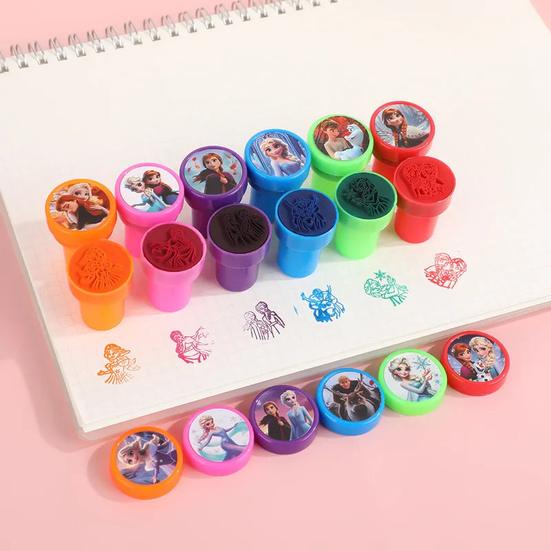 12pcs Disney Frozen Seal Stamps Party Favors Girls Anna Elsa Princess Birthday Gifts