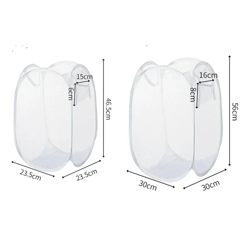 Large Foldable Skeleton Clothes Basket with Ventilated Design – Portable & Spacious Storage