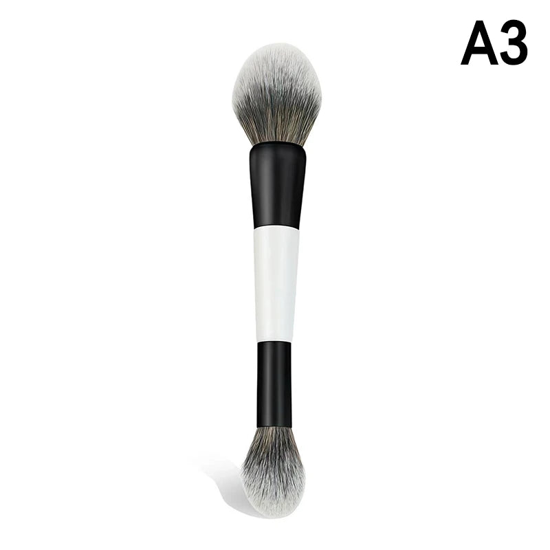 Dual-Ended Makeup Brush for Foundation, Blush, Contour, Eyeshadow & Concealer