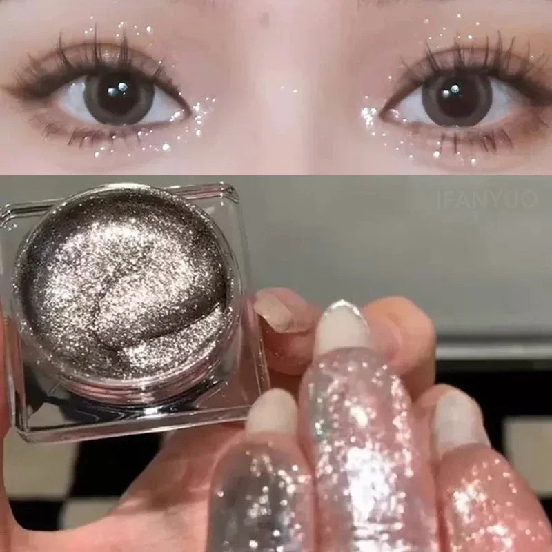Long Lasting Waterproof Glitter Eyeshadow – Pearlescent Shimmer Makeup for Eyes & Body