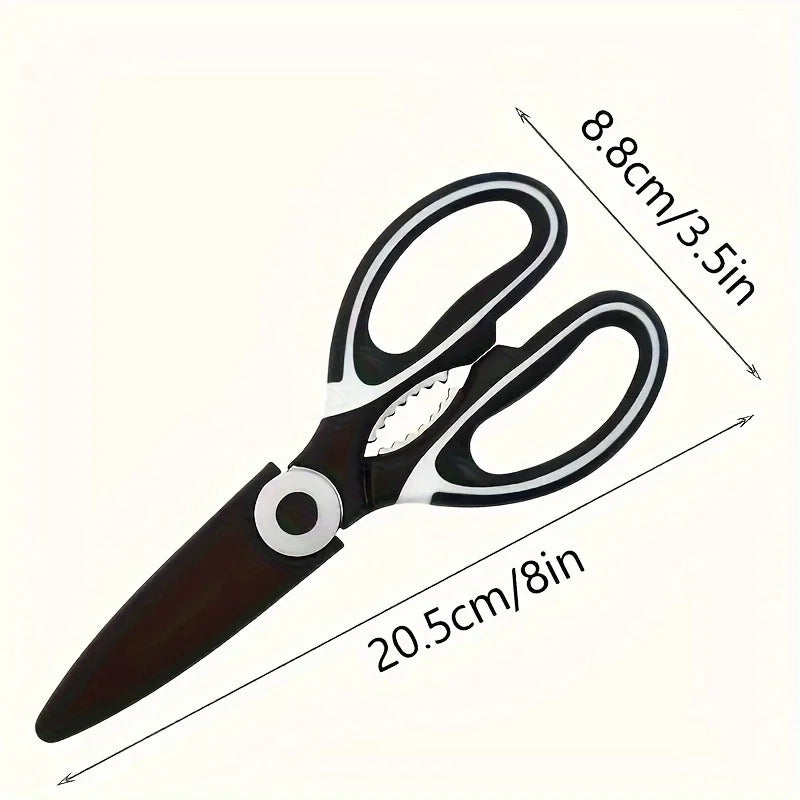 Heavy Duty Stainless Steel Kitchen Scissors - Multifunctional Food & Salad Cutter