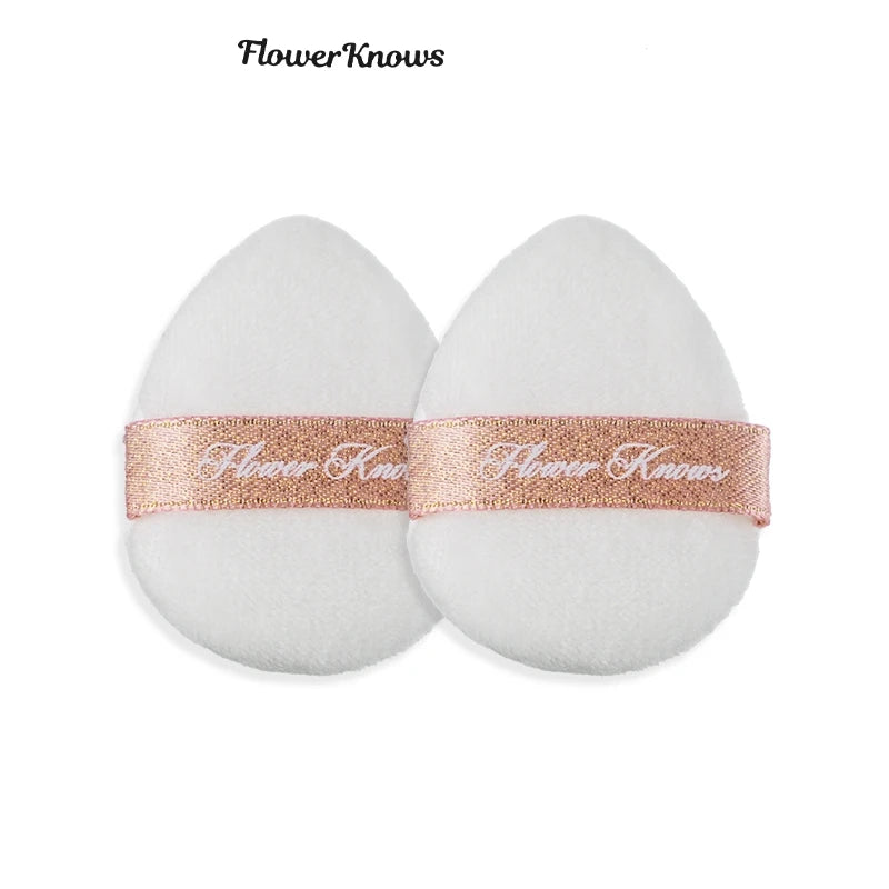 Mini Finger & Air Cushion Powder Puffs Set for Foundation & Blush Makeup - Soft Cotton Blenders, 2 Pack