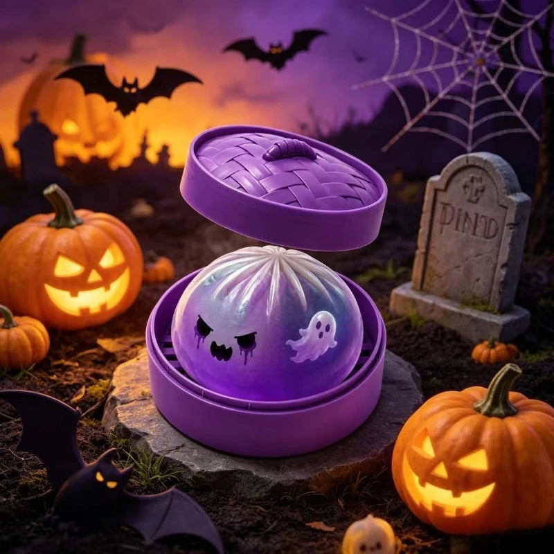 Glitter Halloween Ghost Dumplings Squishy Soft Slow Rebound Stress Relief Toy